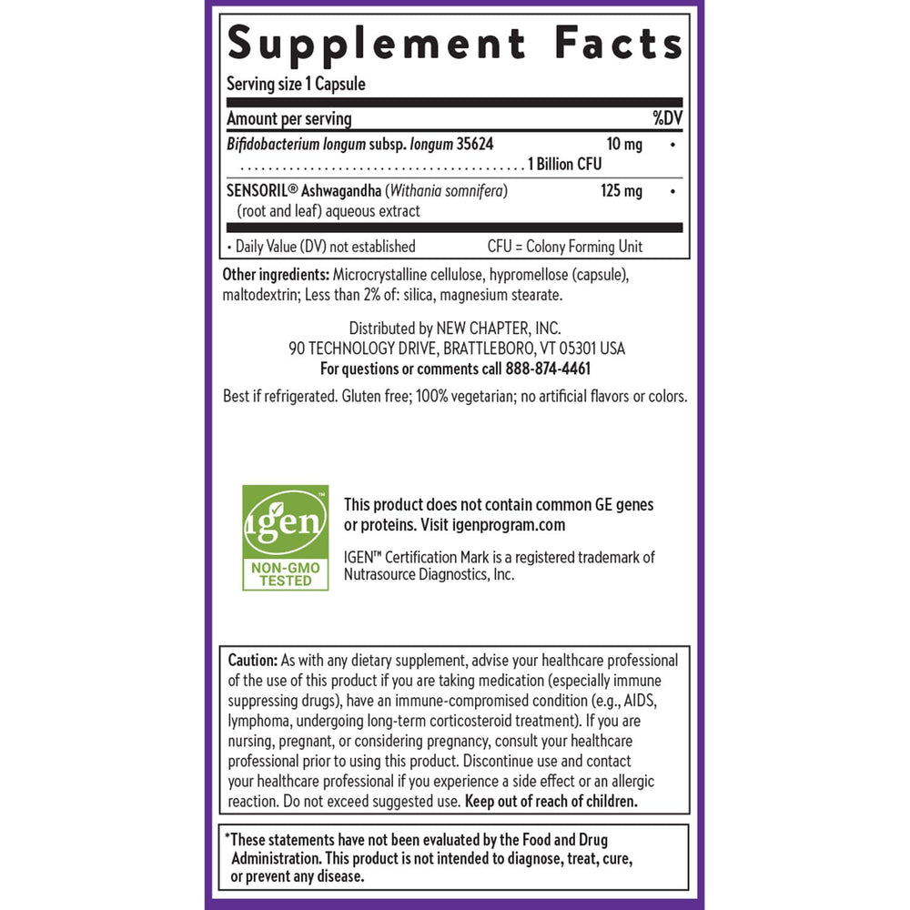 Sensoril Ashwagandha extract label on bottle