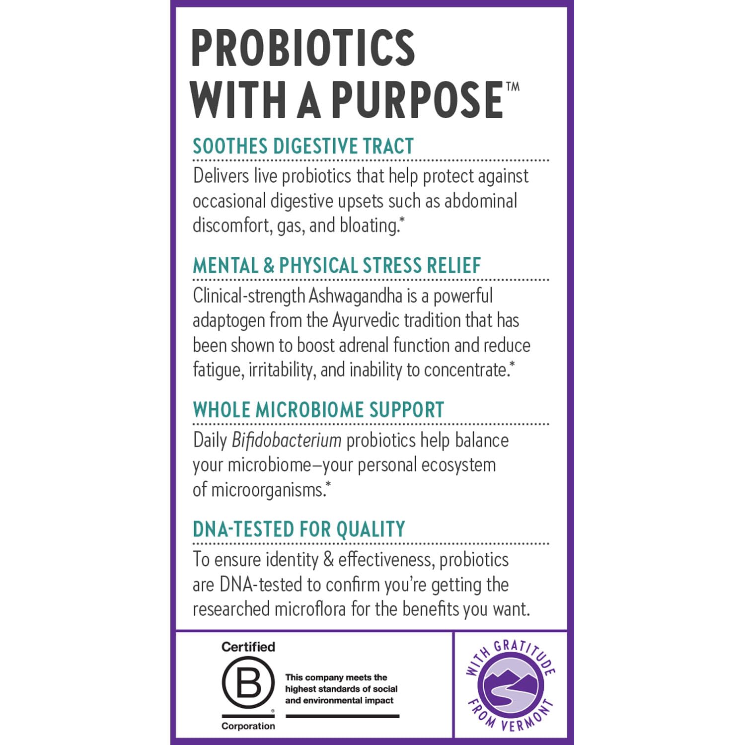 Digestive health and stress relief theme with All-Flora product