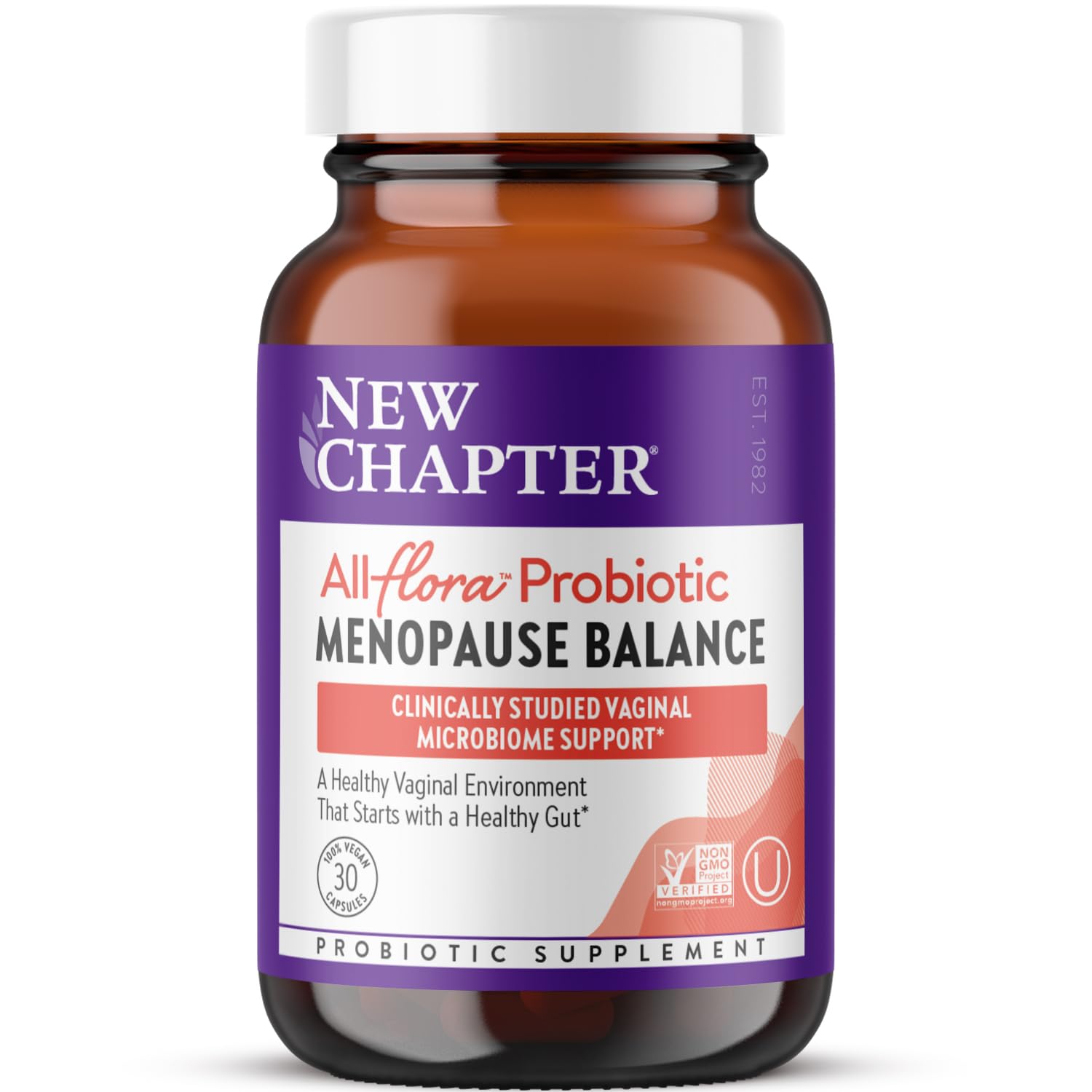 Bottle of New Chapter All-Flora Probiotic Menopause Balance