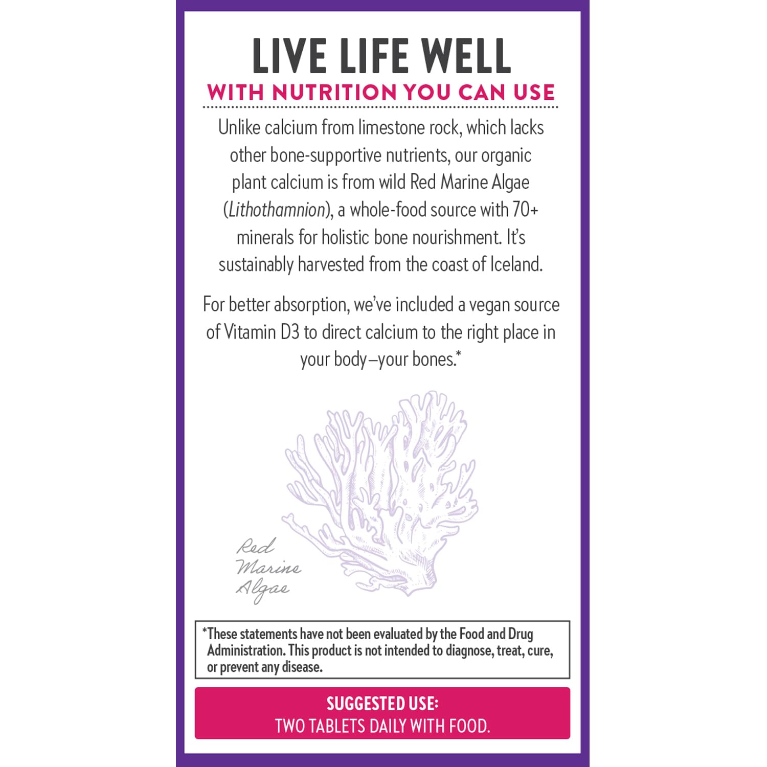 60-count bottle with nutrition facts visible on the label