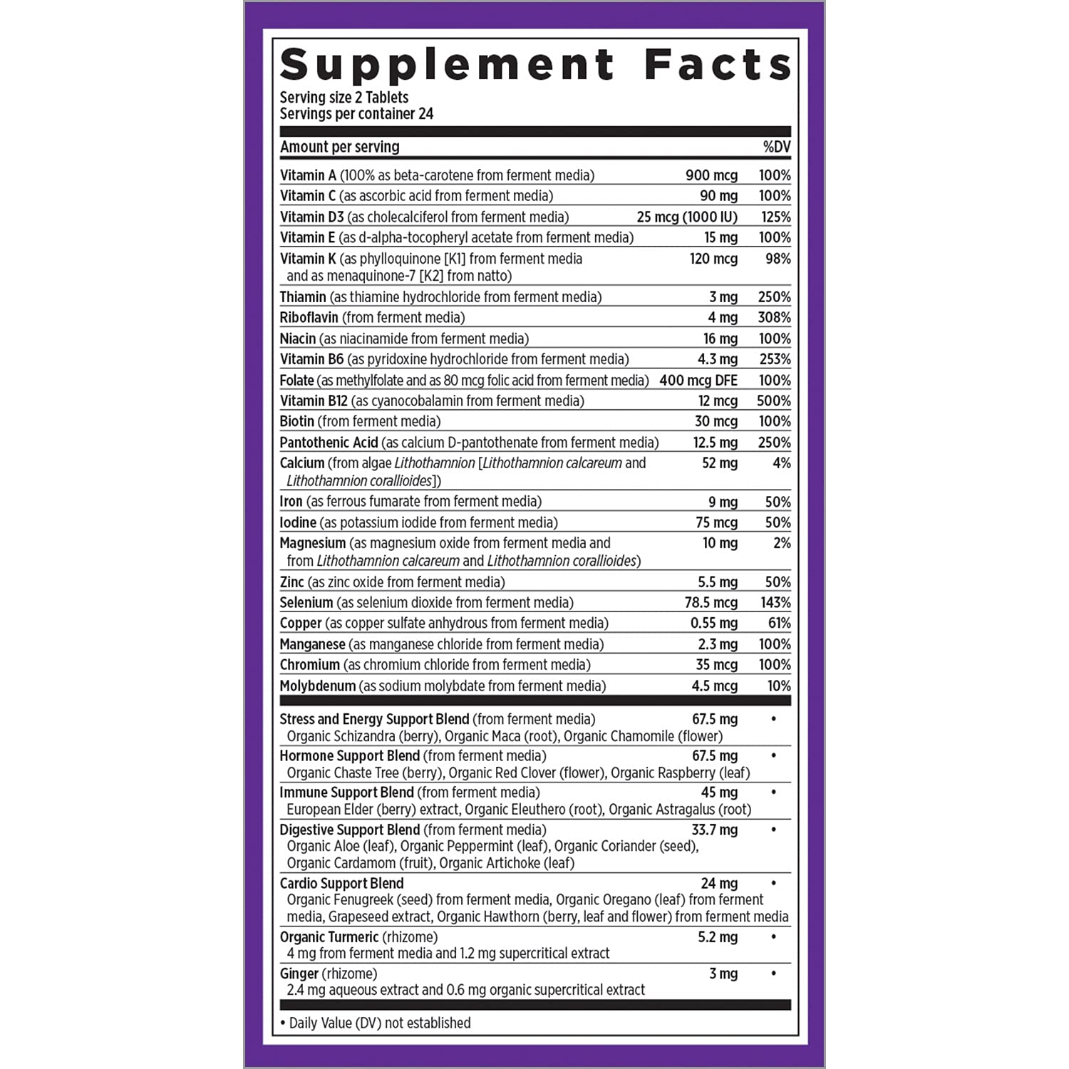 Close-up of two-a-day formulation on bottle