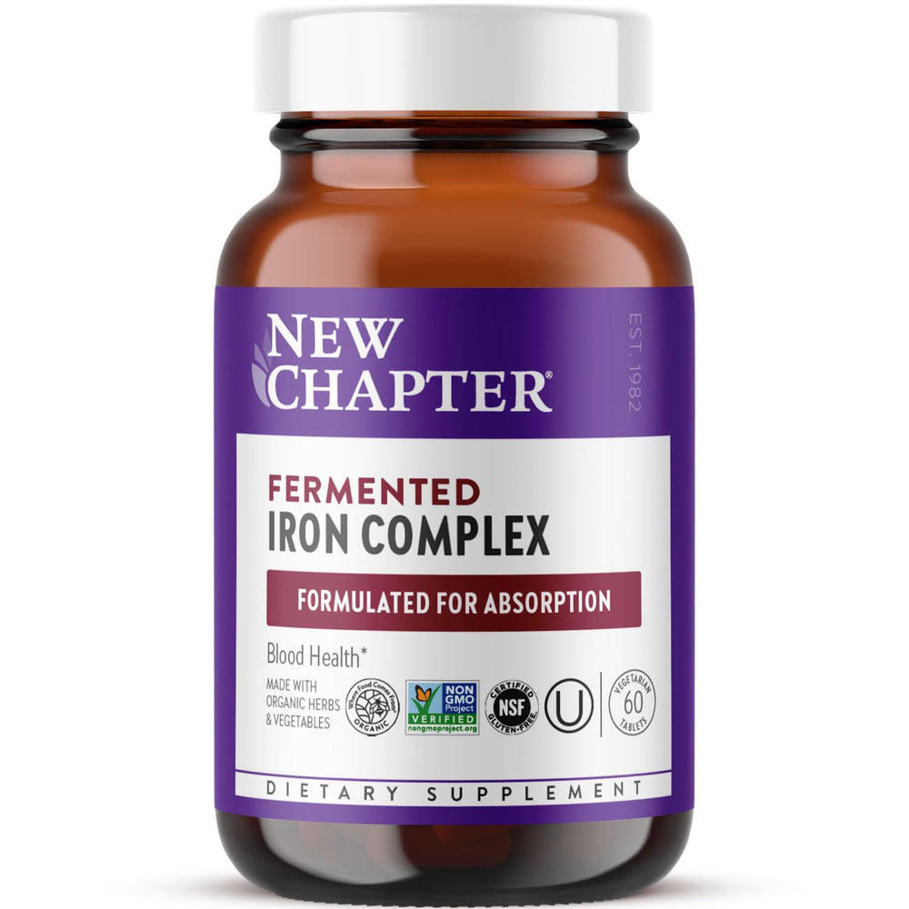 New Chapter Fermented Iron supplement bottle with label