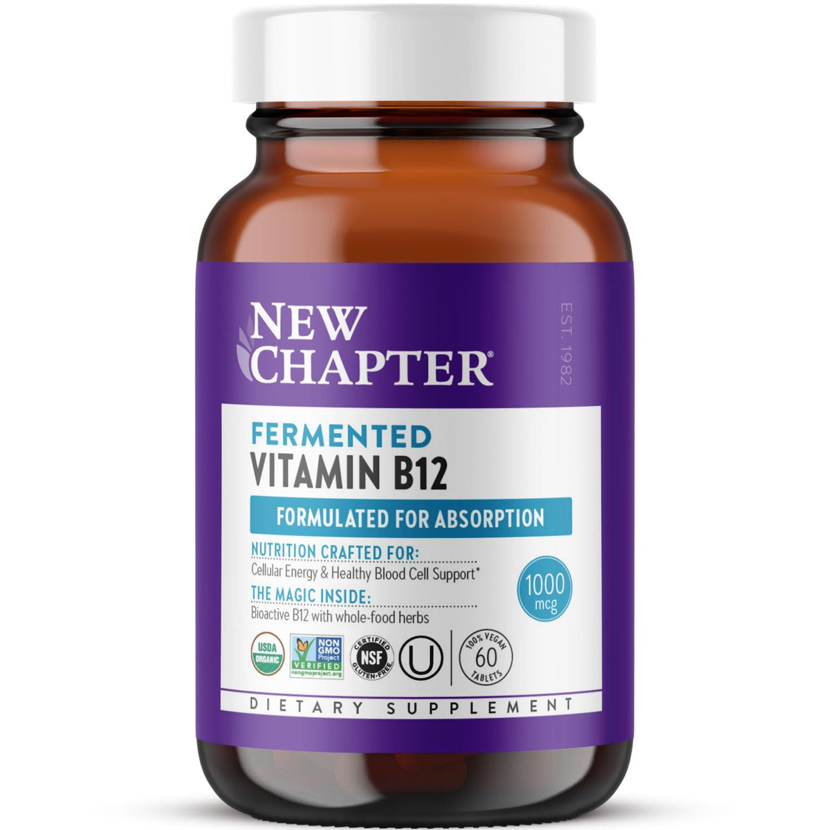 New Chapter fermented Vitamin B12 1000 mcg bottle label
