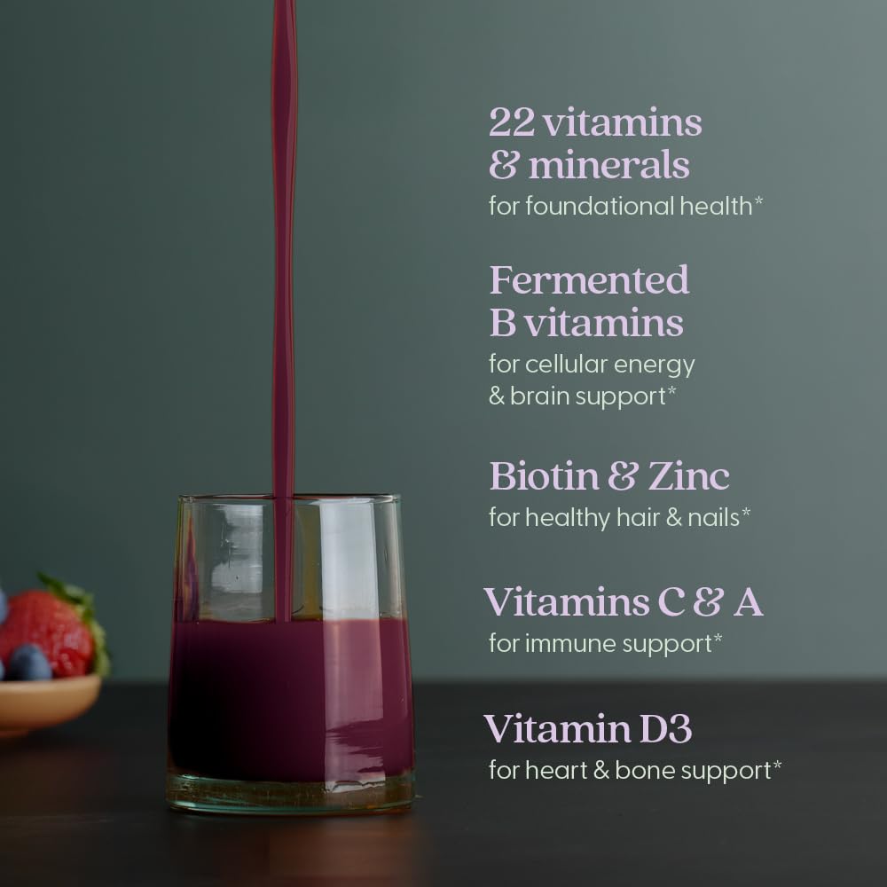 Graphic showing 22 essential vitamins and minerals