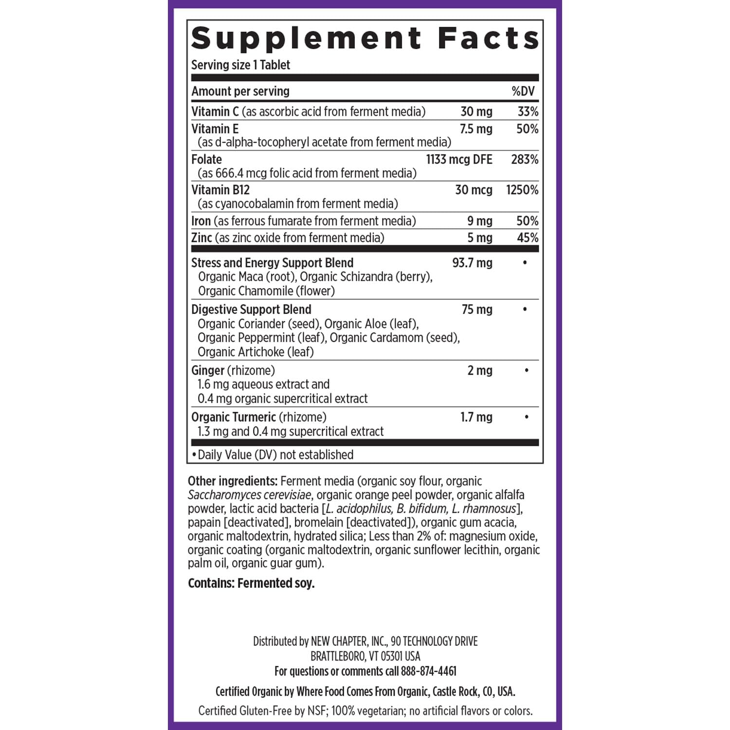 One daily iron tablet for easy dosing