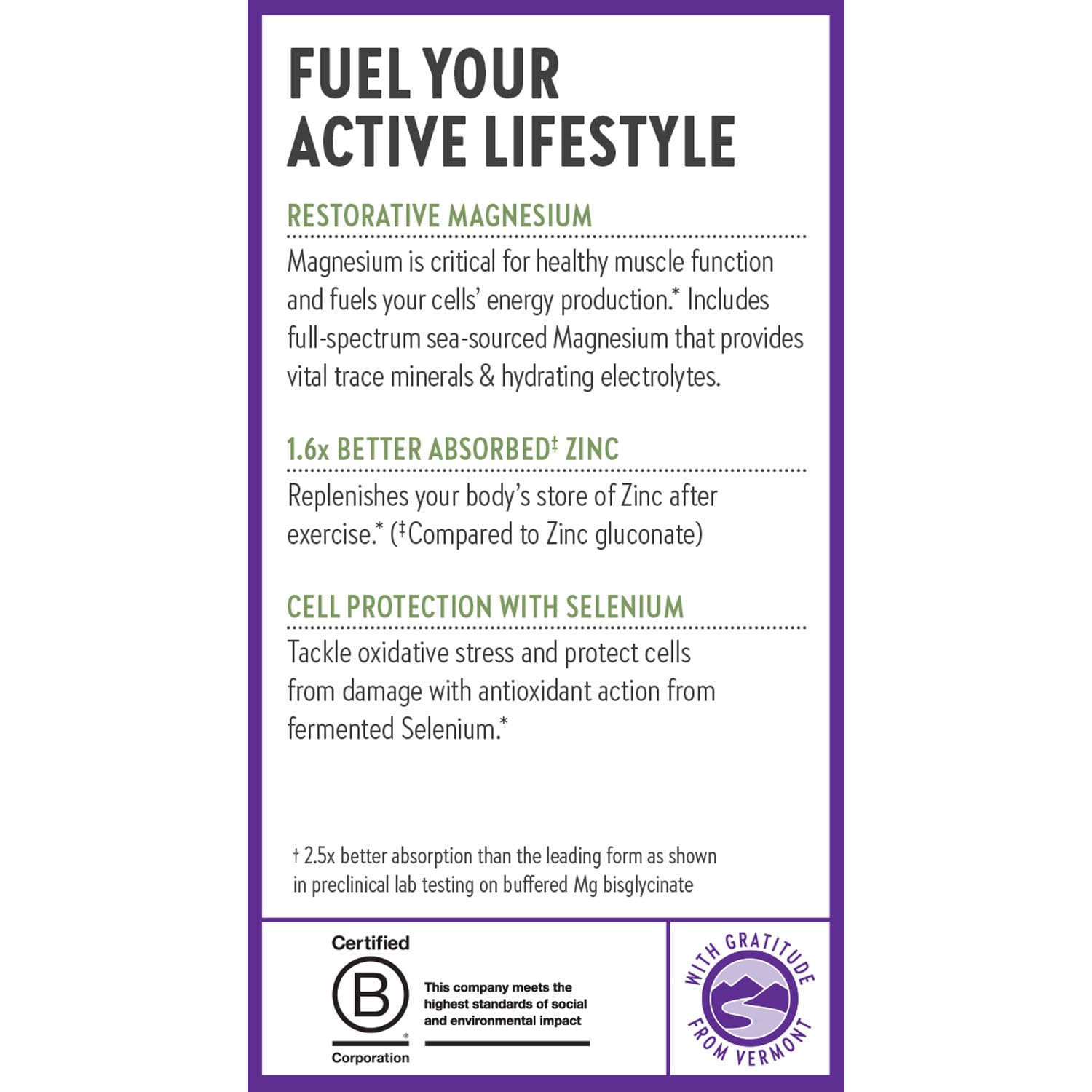 Product label showing Non-GMO, Gluten-Free, Vegan, Kosher certifications