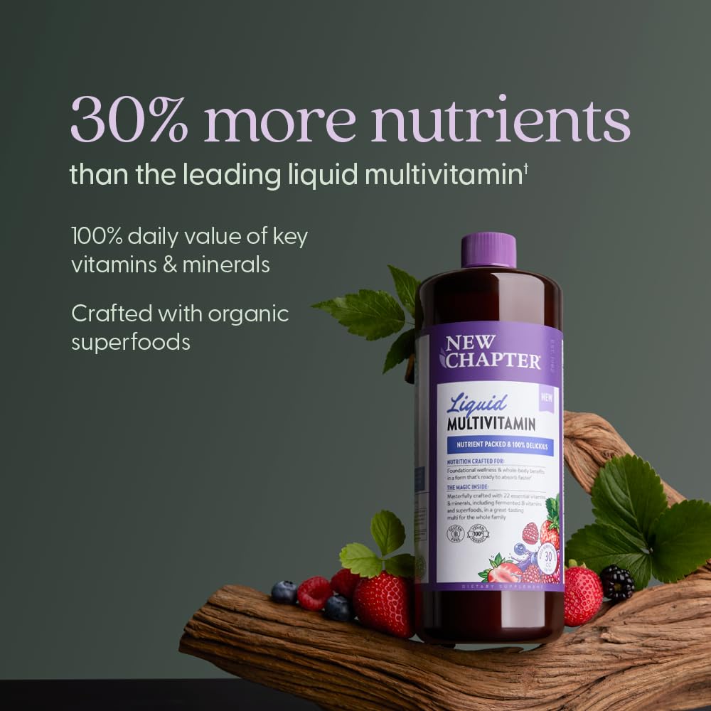 Close-up of product label on New Chapter multivitamin bottle