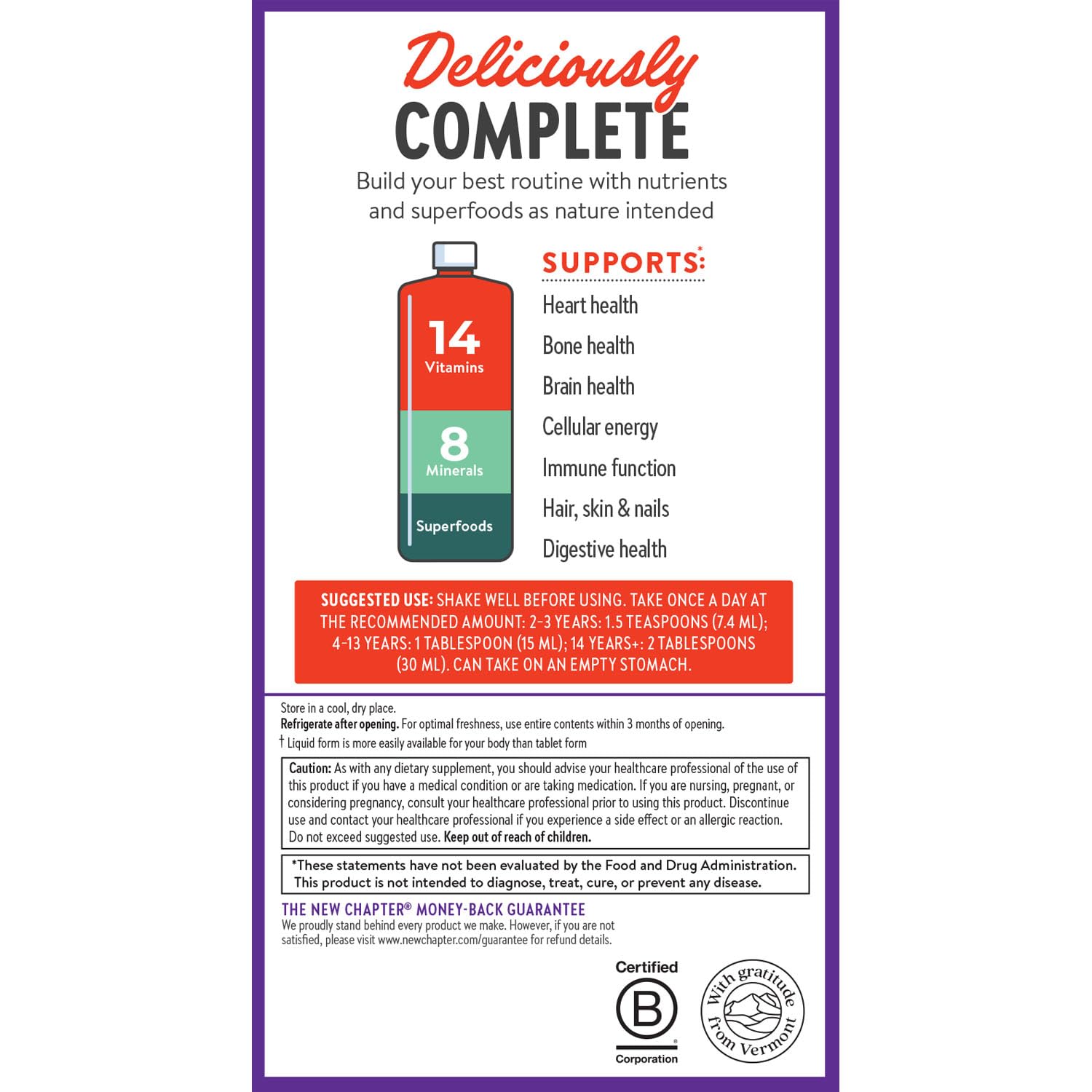 New Chapter multivitamin suitable for adults, teens, and kids 2+