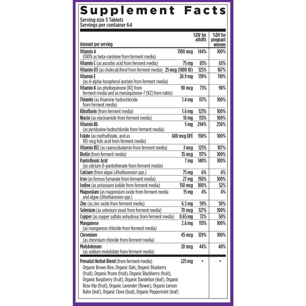 Non-GMO Project Verified logo on New Chapter prenatal vitamin packaging