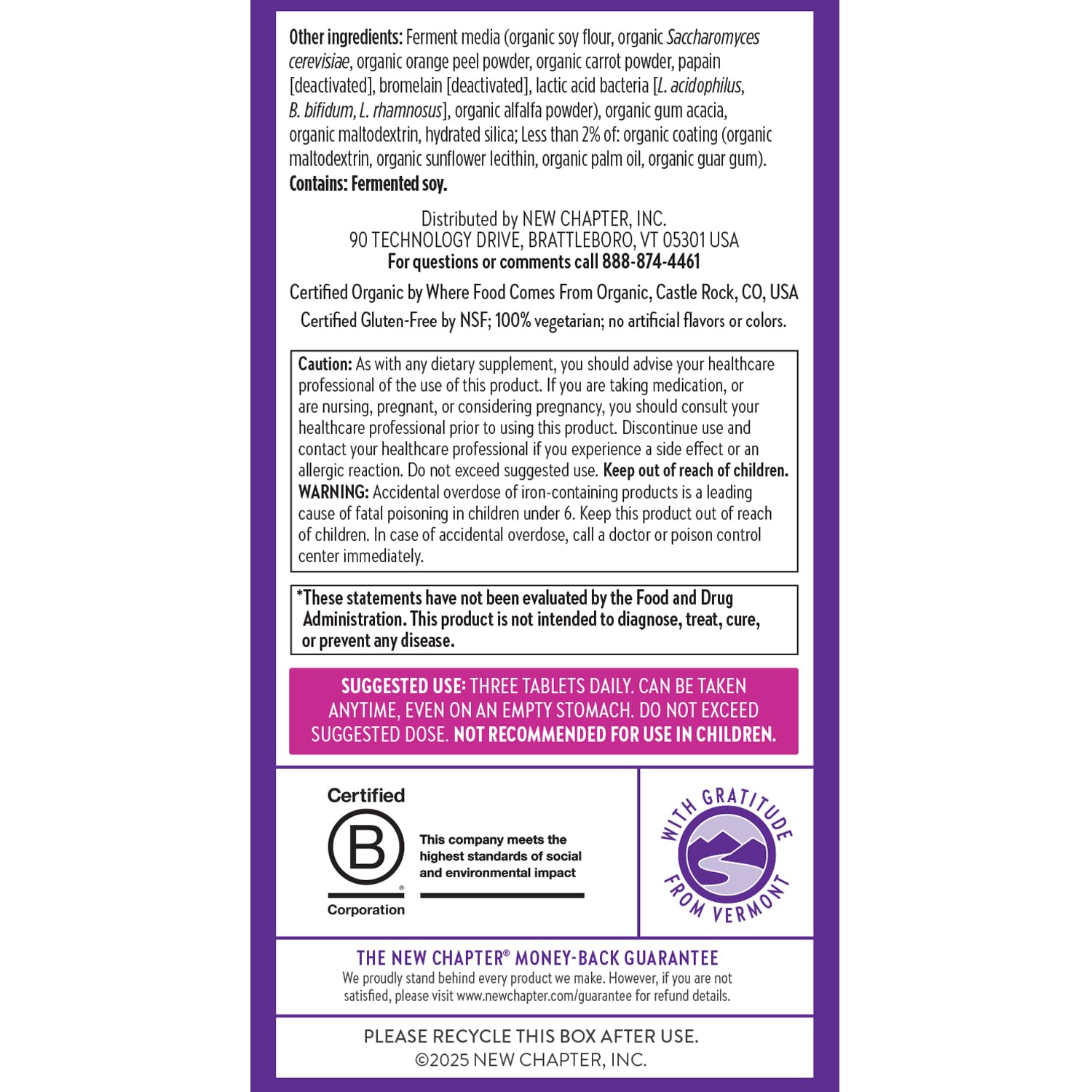 Made with organic vegetables and herbs