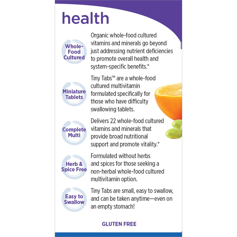 Label for New Chapter Tiny Tabs Multivitamin 192ct