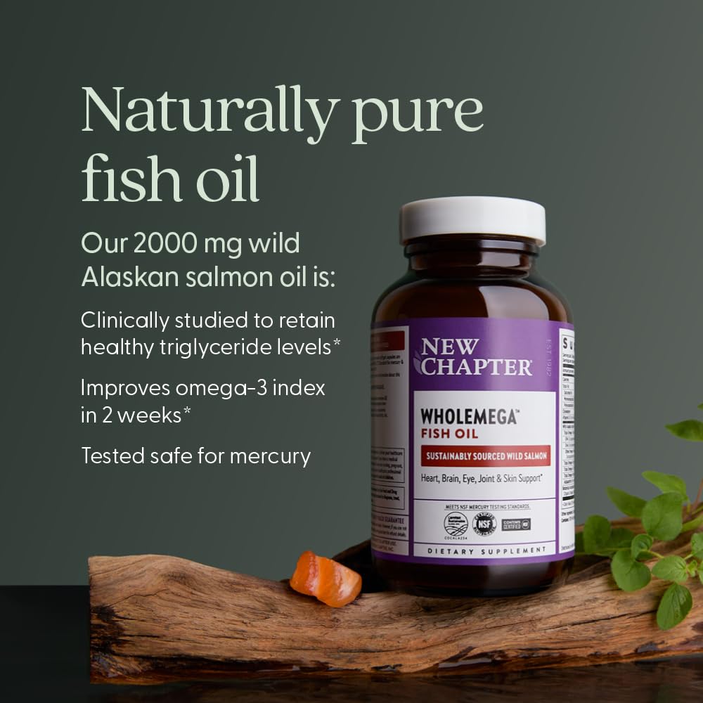 Graphic showing Wholemega ingredients and omega-3 profile