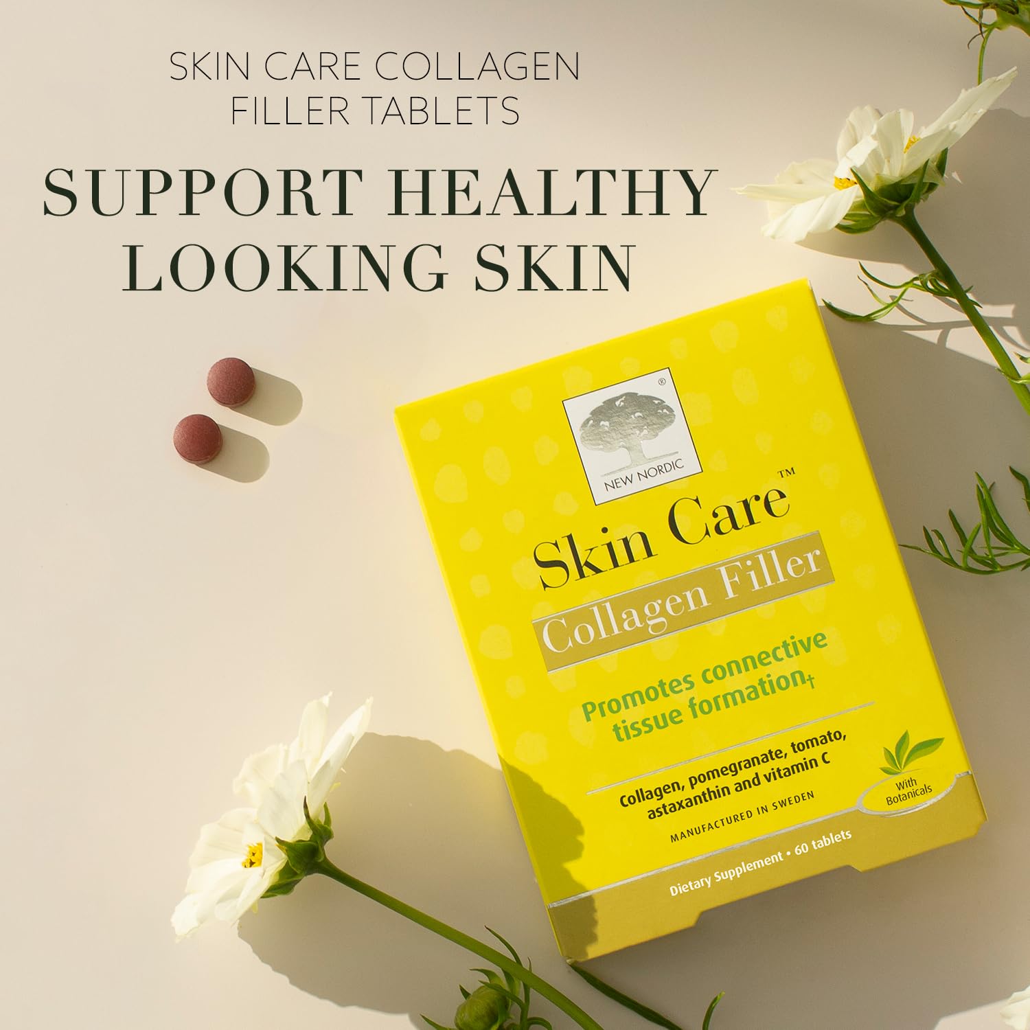 NEW NORDIC collagen filler tablets with pomegranate extract for skin nourishment