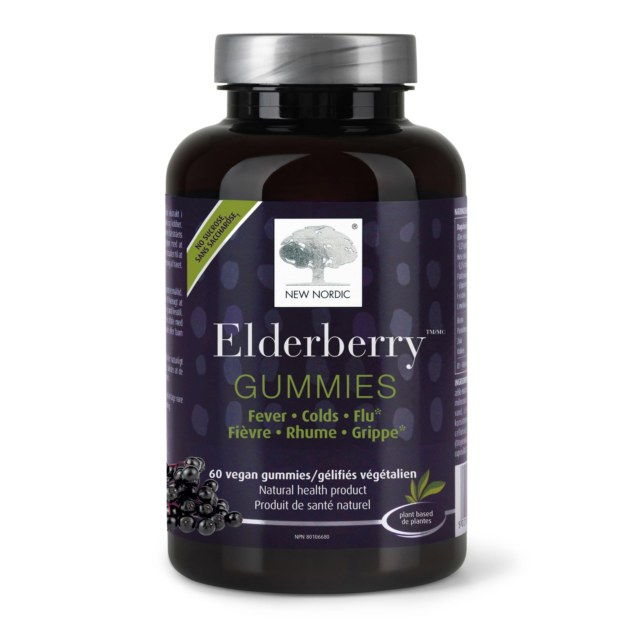 Box of NEW NORDIC Elderberry Vegan Gummies 60-count