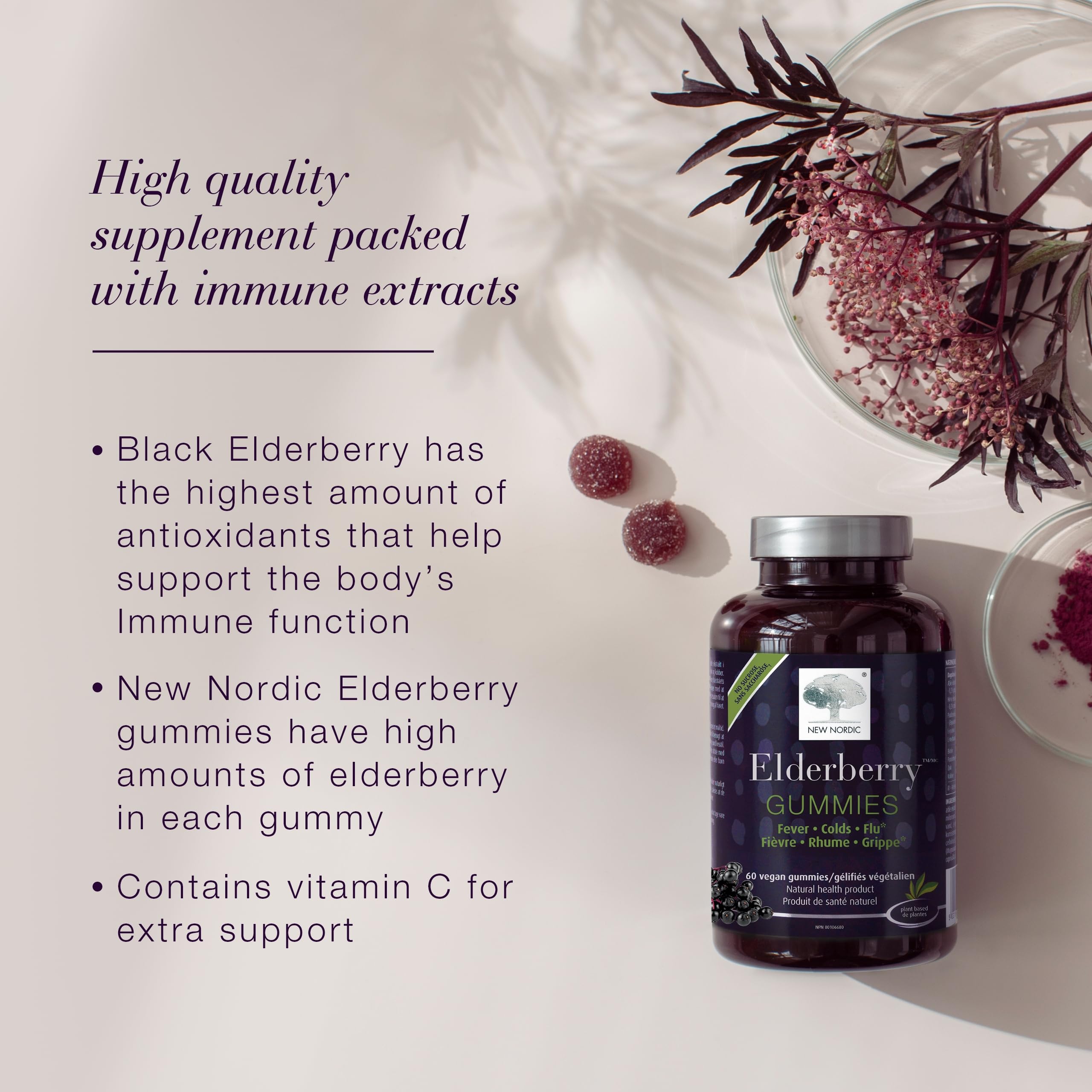 Vegan non-GMO gummies with no artificial flavors or colors
