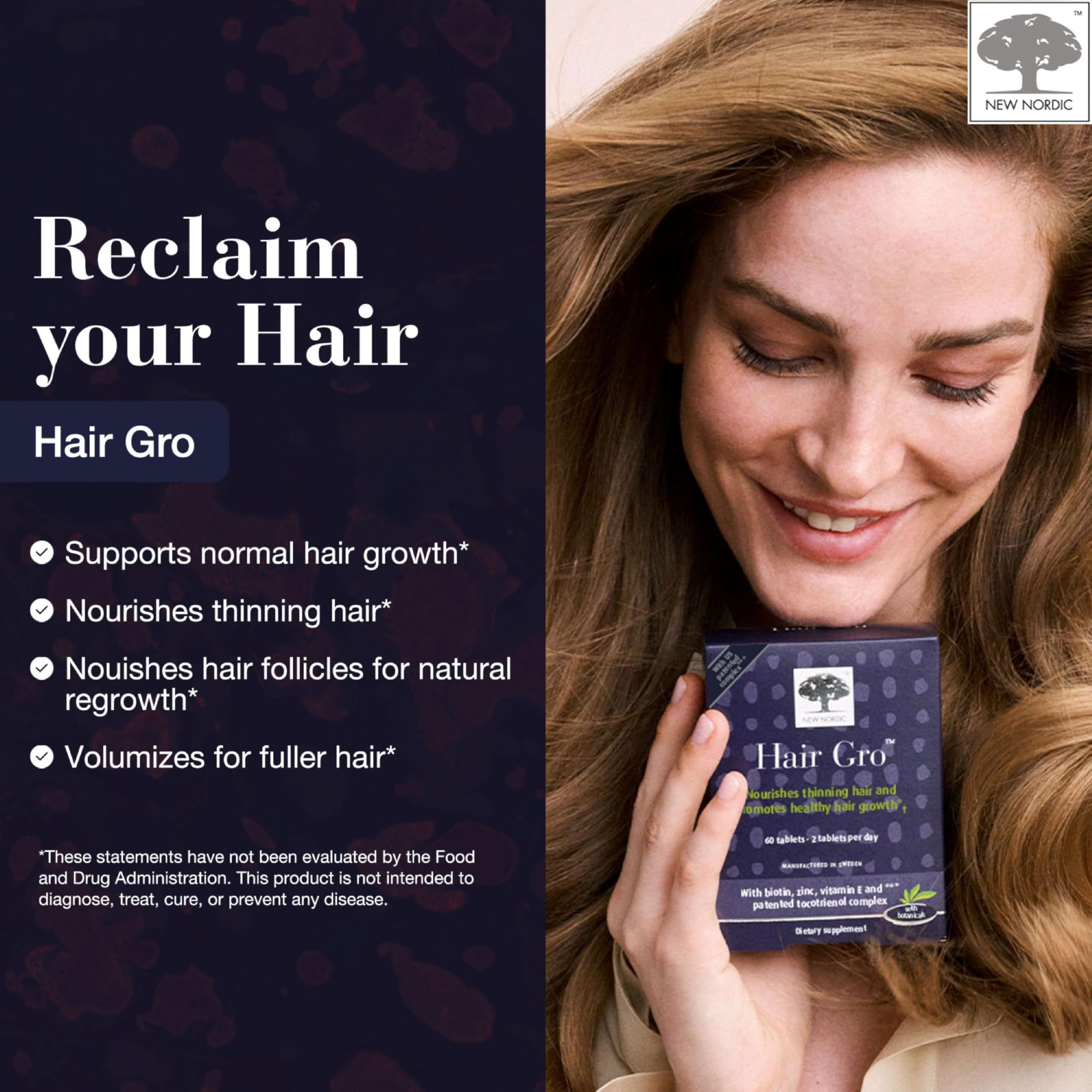 Hair growth supplement packaging display
