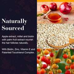 Biotin and palm fruit tocotrienols ingredients close-up