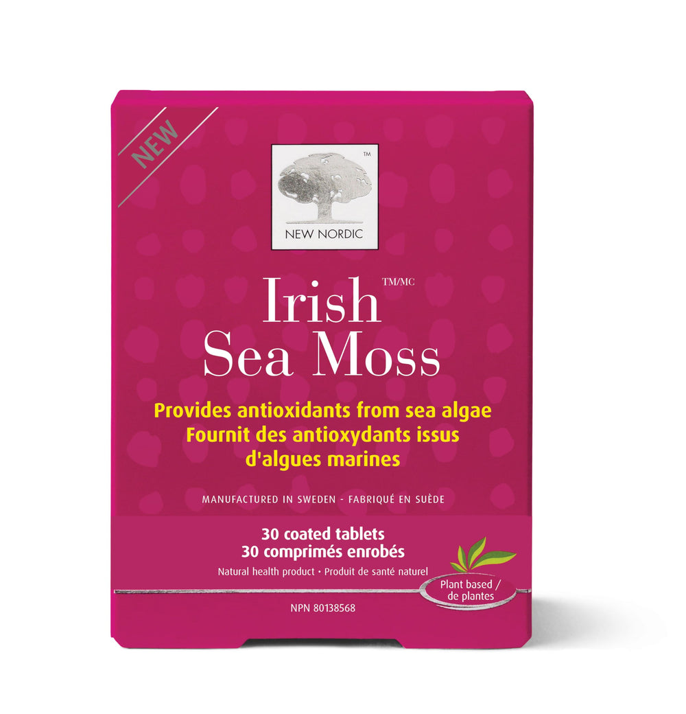 Front of NEW NORDIC Irish Sea Moss Extract packaging