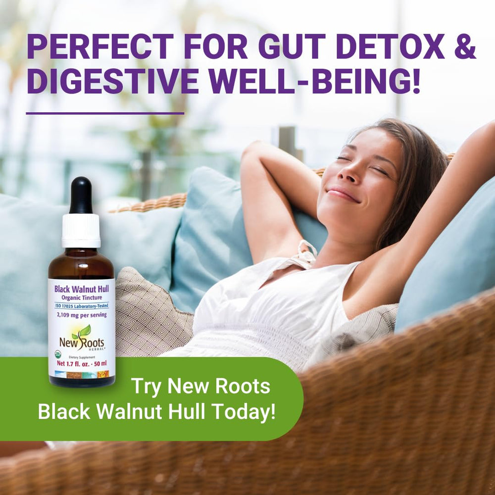 New Roots Herbal tincture for gut health use, daily routine integration.