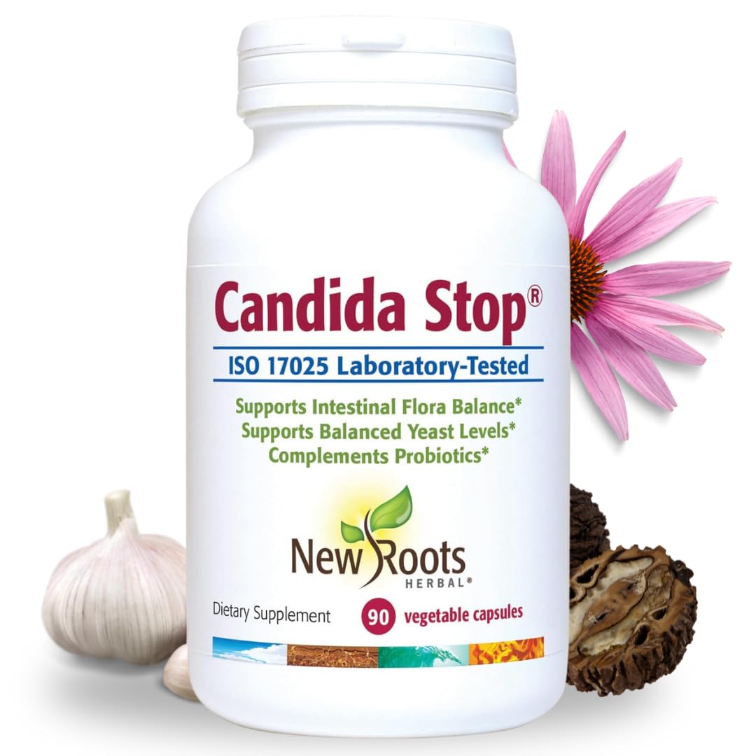 Bottle of NEW ROOTS HERBAL Candida Cleanse Detox – 90 capsules