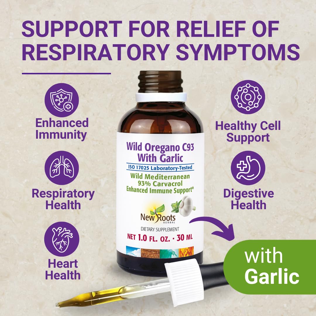 1 oz bottle of Wild Oregano Oil Tincture with Garlic