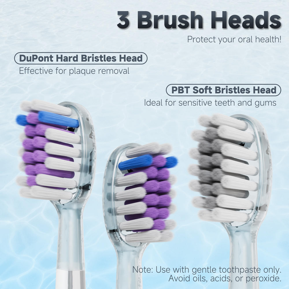 Premium Dupont and PBT brush heads included