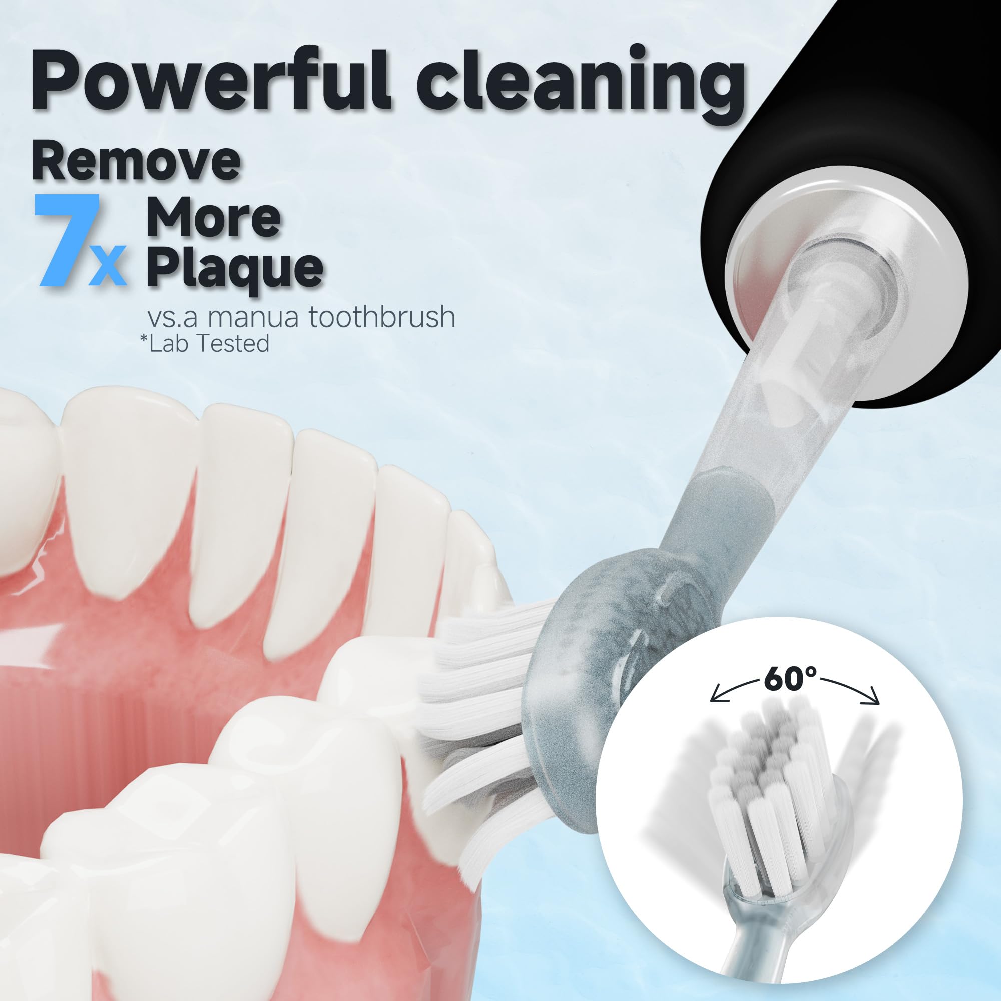 Side view of the toothbrush showing handle and controls