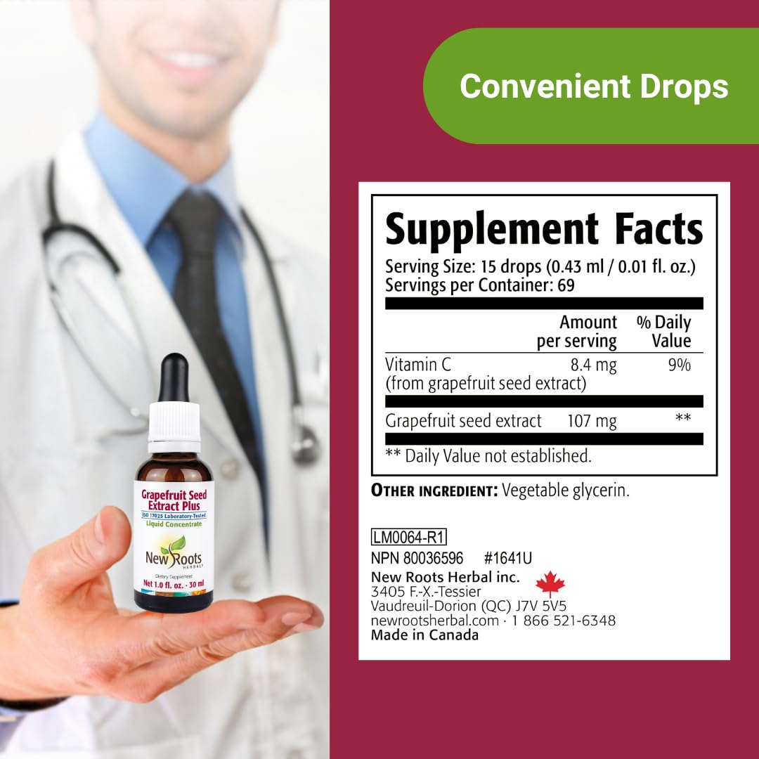 Ingredients panel for Grapefruit Seed Extract Tincture 30 ml