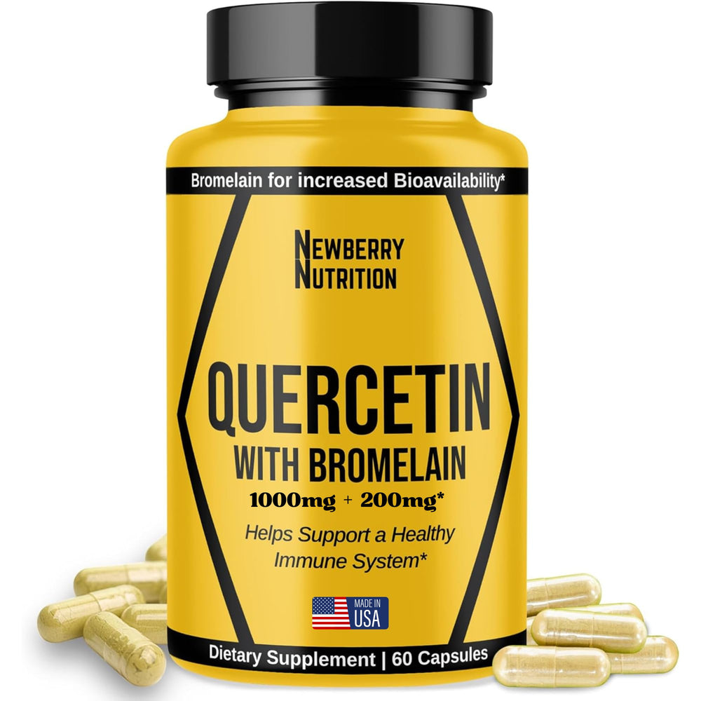 Front bottle of Newberry Nutrition Quercetin with Bromelain 1200mg