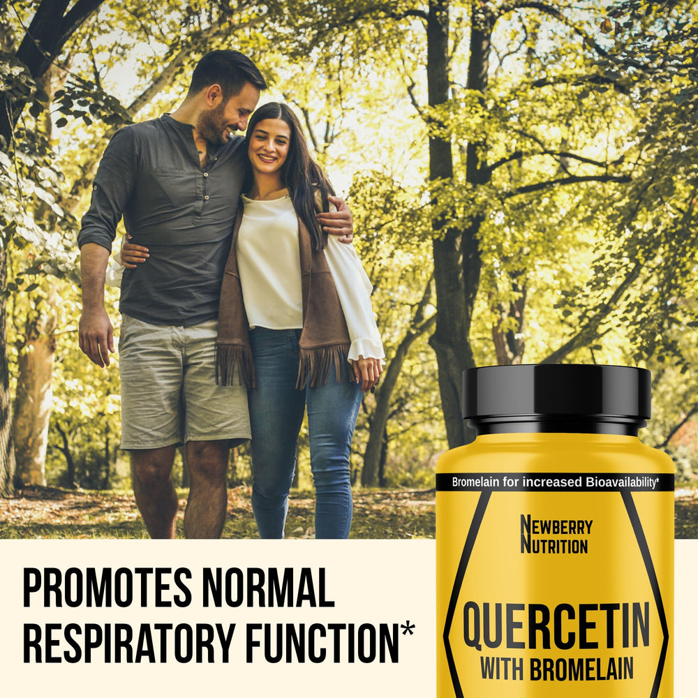 Graphic illustrating enhanced absorption of quercetin with bromelain