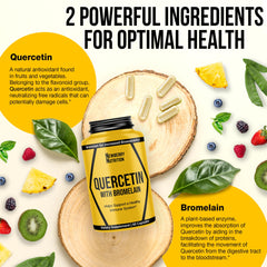 Illustration of antioxidant benefits of quercetin and bromelain