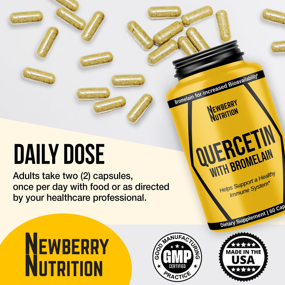 Front packaging of Newberry Nutrition Quercetin with Bromelain 60-count