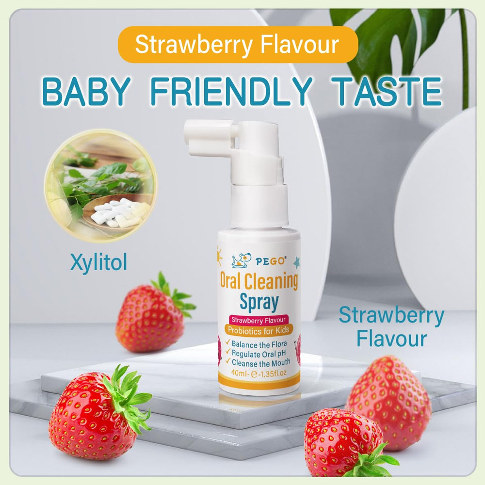 Illustration of fluoride-free spray for newborns to preschoolers