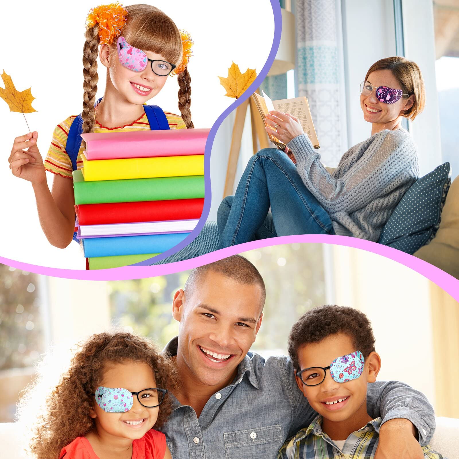 Inside view of Newcotte eye patches showing black shading fabric