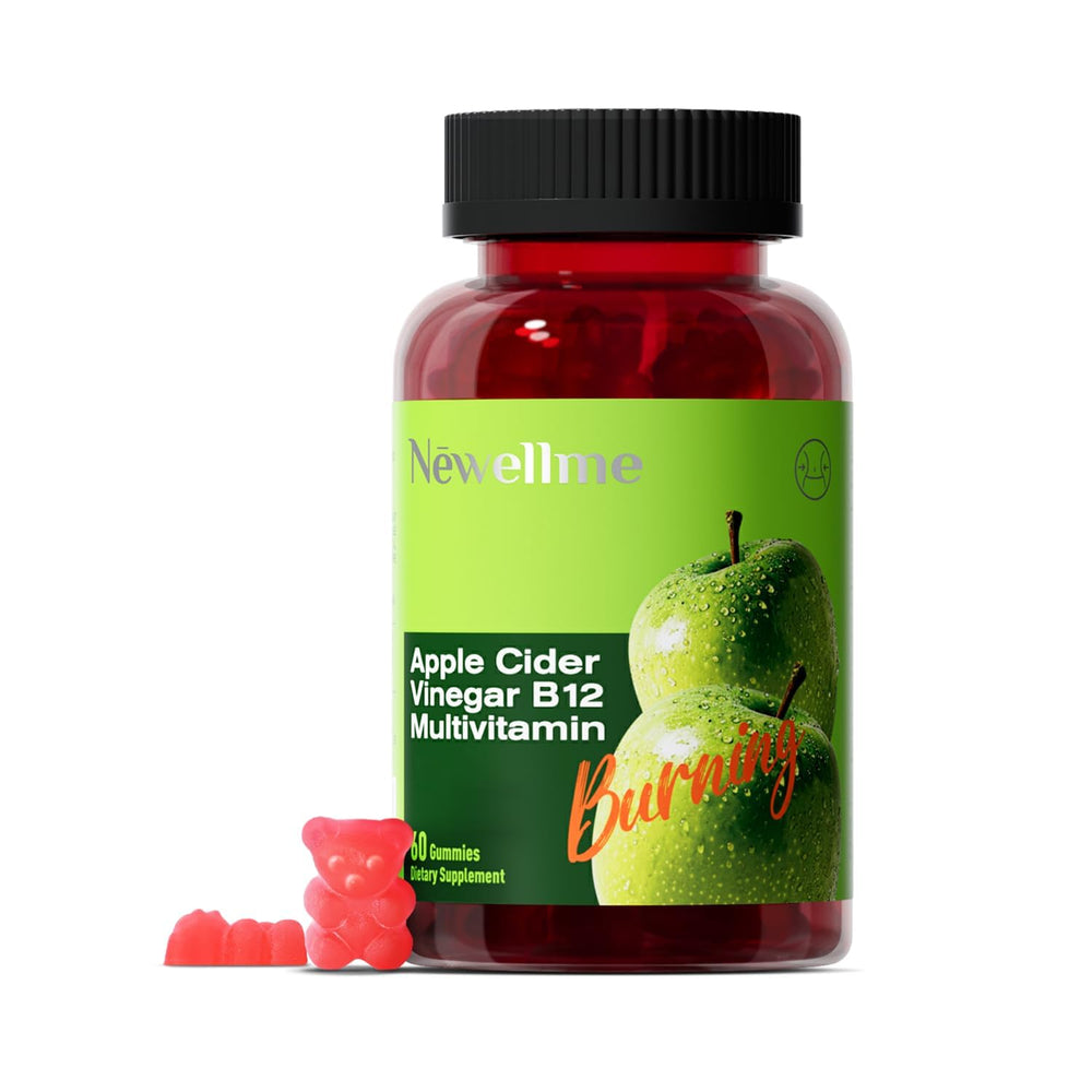 Newellme Apple Cider Vinegar Gummies with B12 – 60-count bottle