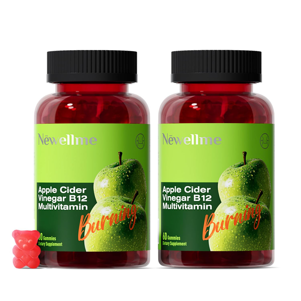 NEWELLME Sugar-Free ACV Gummies bottle with The Mother & B12 label
