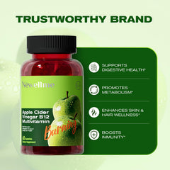 Close-up of sugar-free ACV gummy with fruity flavor