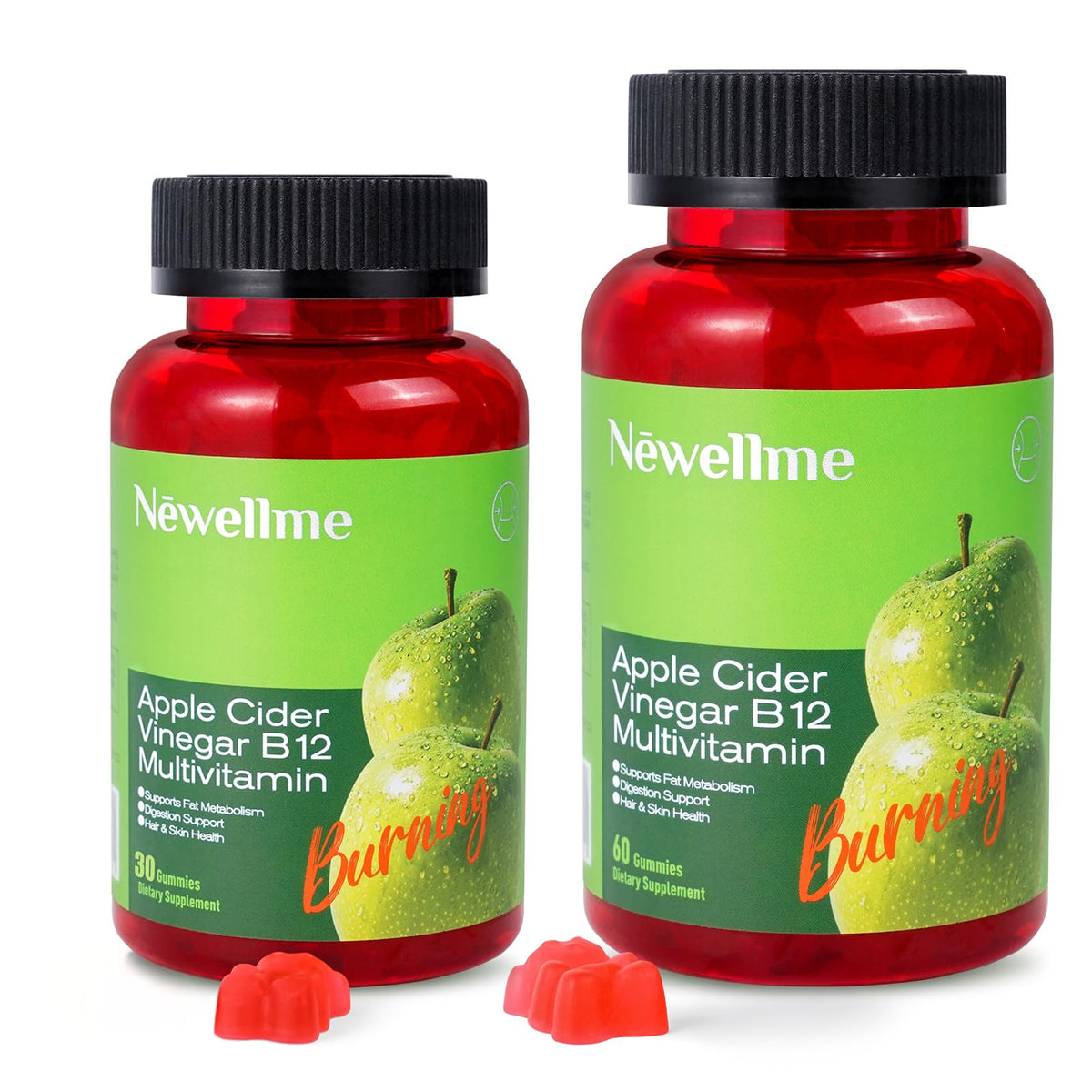 NewellMe Apple Cider Vinegar Gummies bottle – 90 count