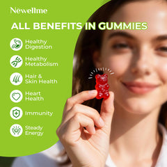 NEWELLME close-up texture of gummy highlighting smooth fruit finish