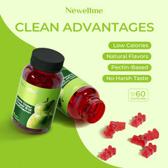 NEWELLME ingredient label showing ACV with the mother and B12 benefits