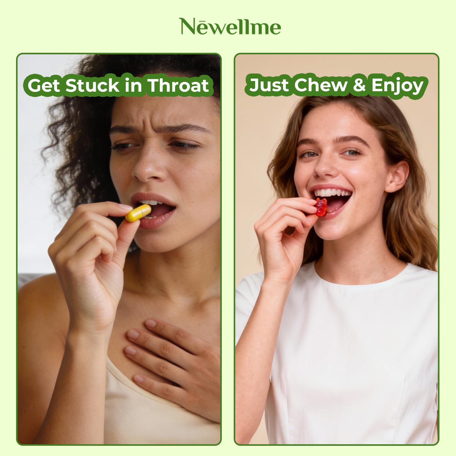 NEWELLME packaging nutrition panel showing sugar-free, vegan formula