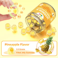 Close-up of pineapple-flavored gummies