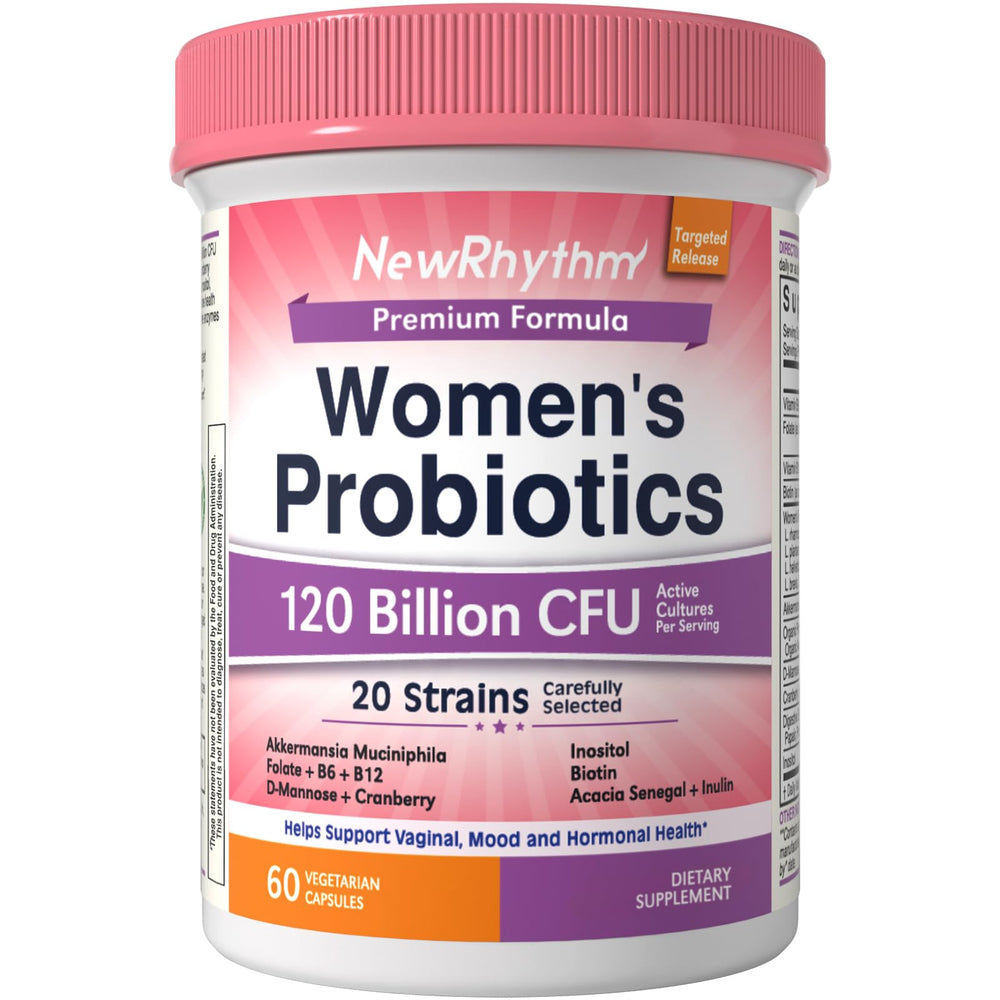 NewRhythm front packaging showing full supplement benefits and branding