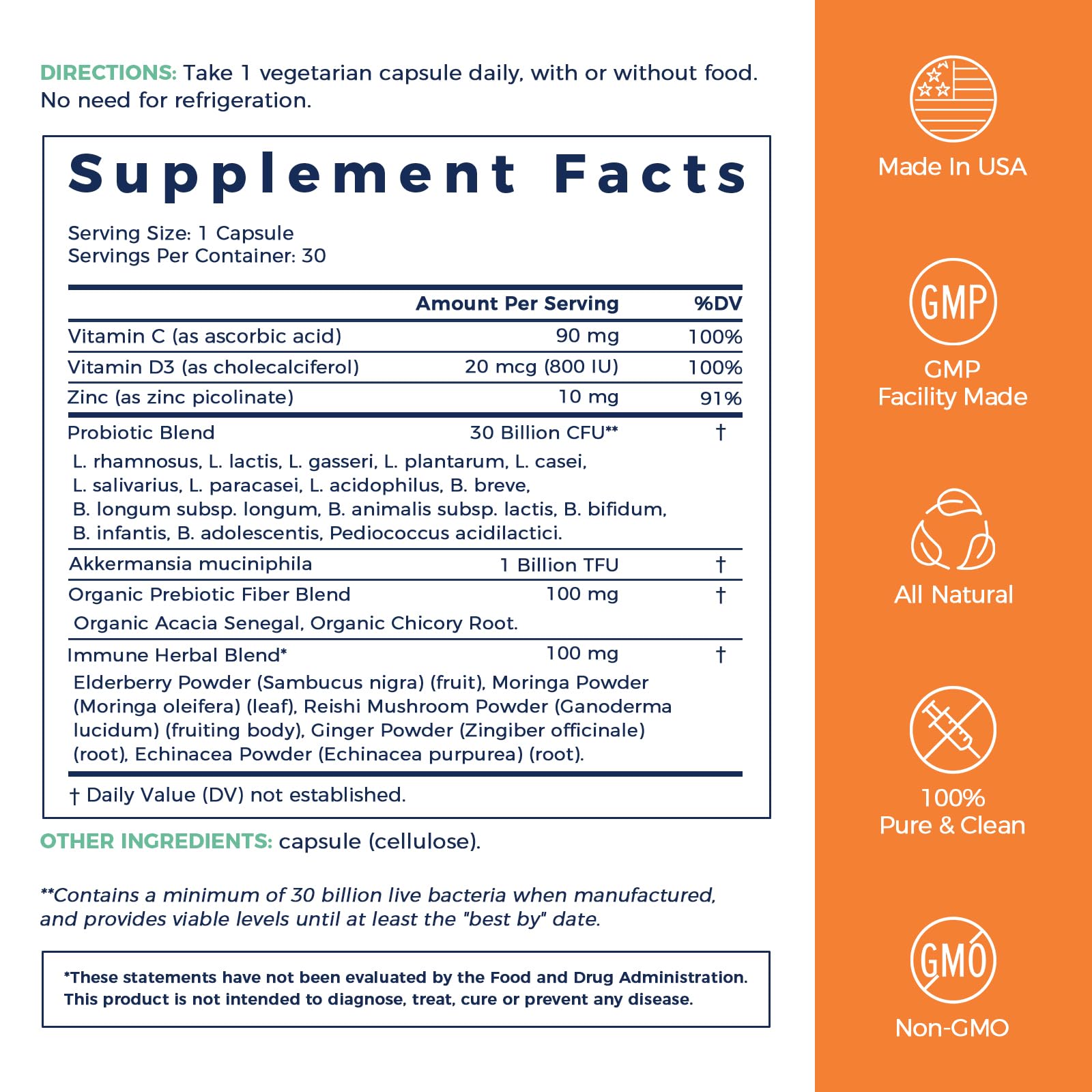 30 capsules bottle displayed with packaging