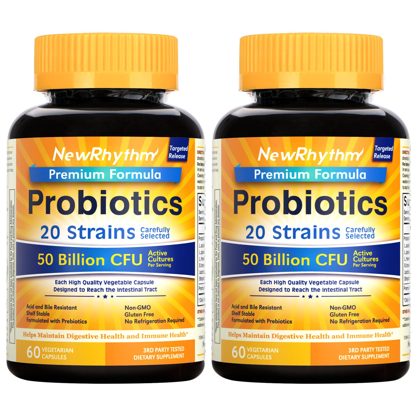 NewRhythm Probiotics 50B CFU 20 strains hero image