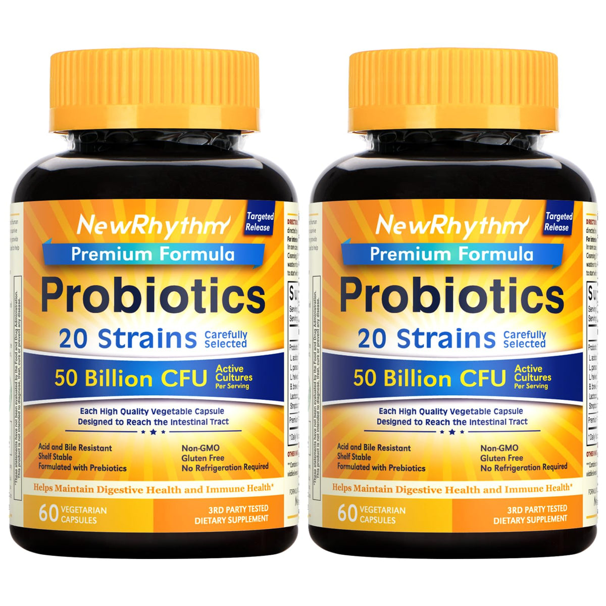 NewRhythm Probiotics 50B CFU 20 strains hero image