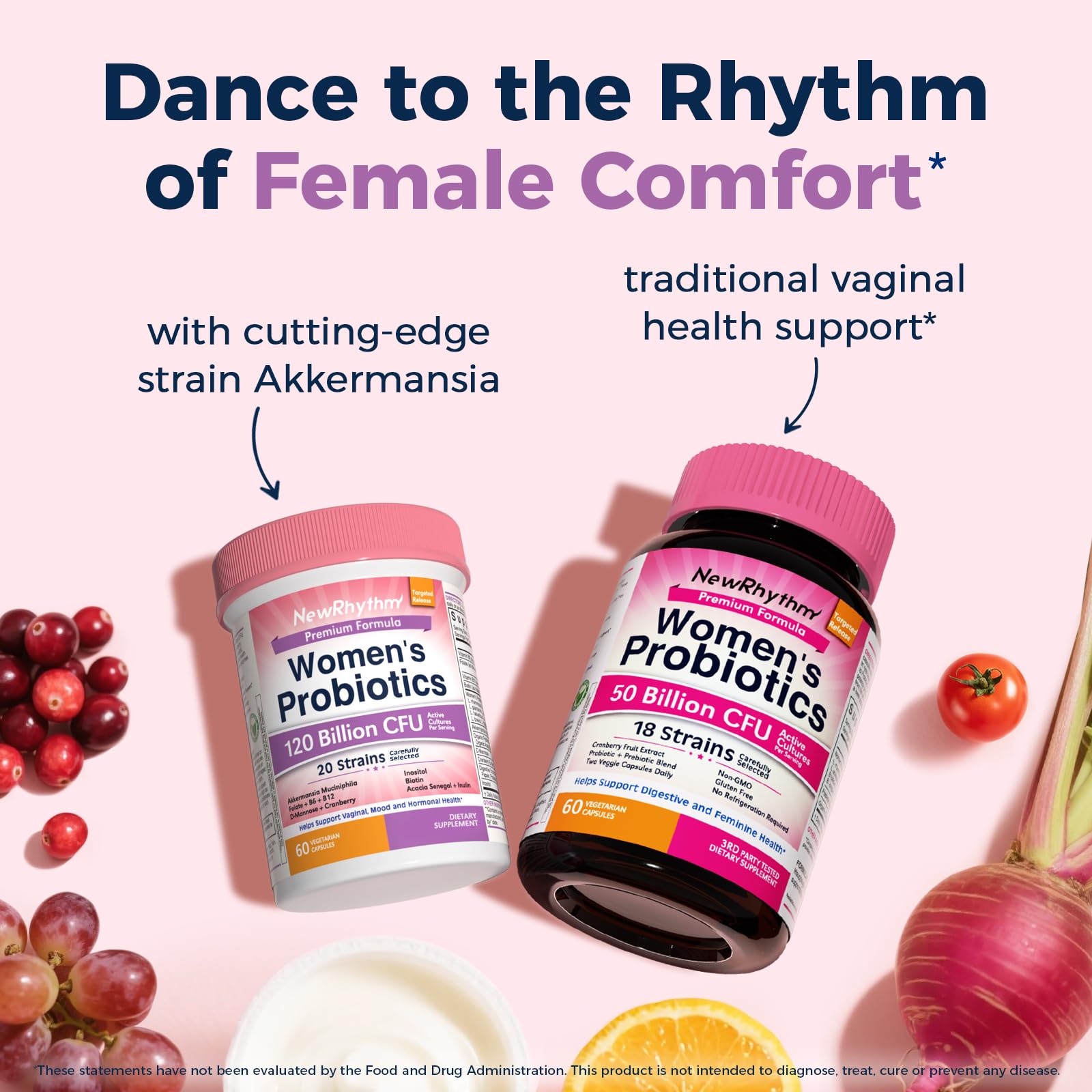 NewRhythm woman taking capsule as part of morning wellness routine