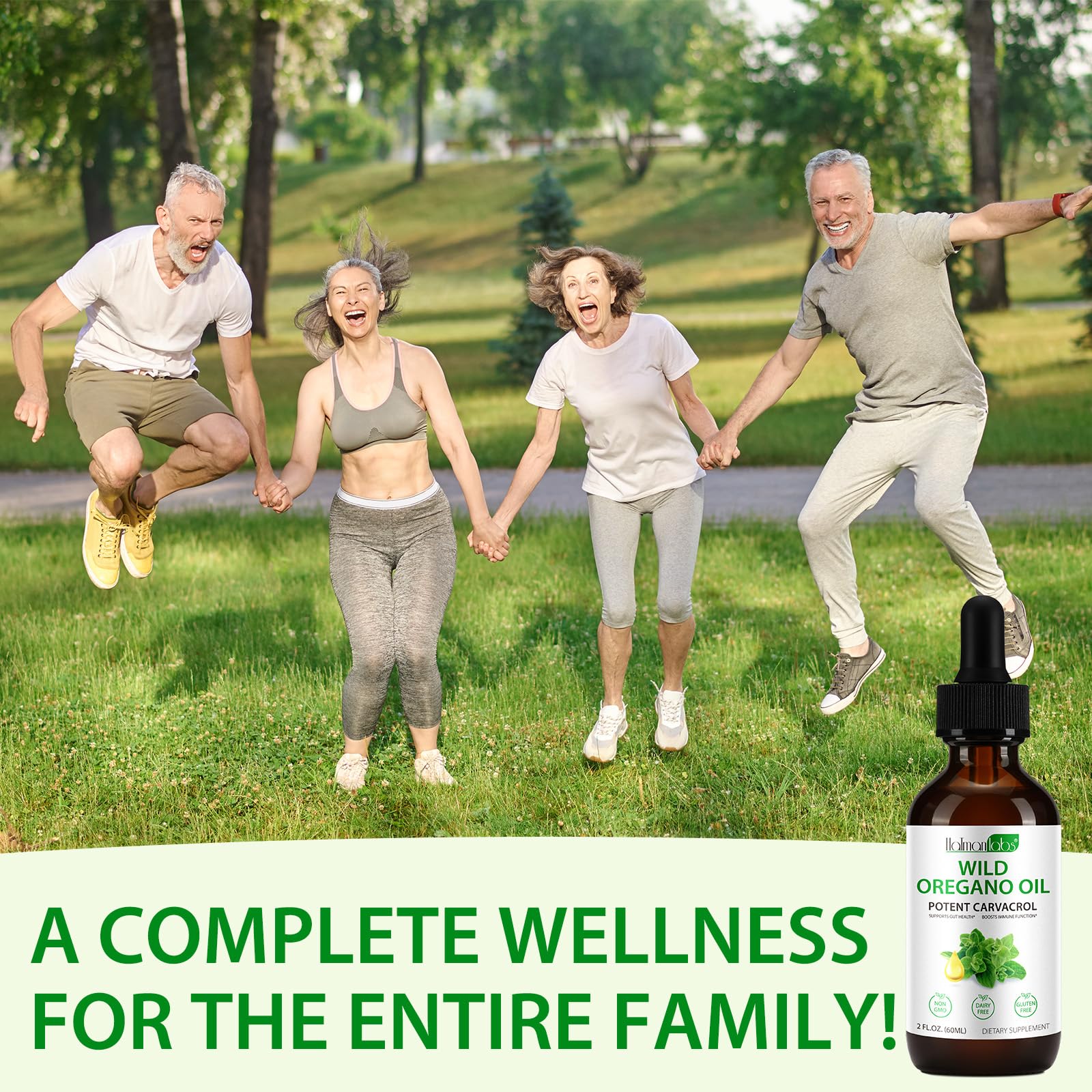 Boxed set showing multiple oregano oil drops bottles