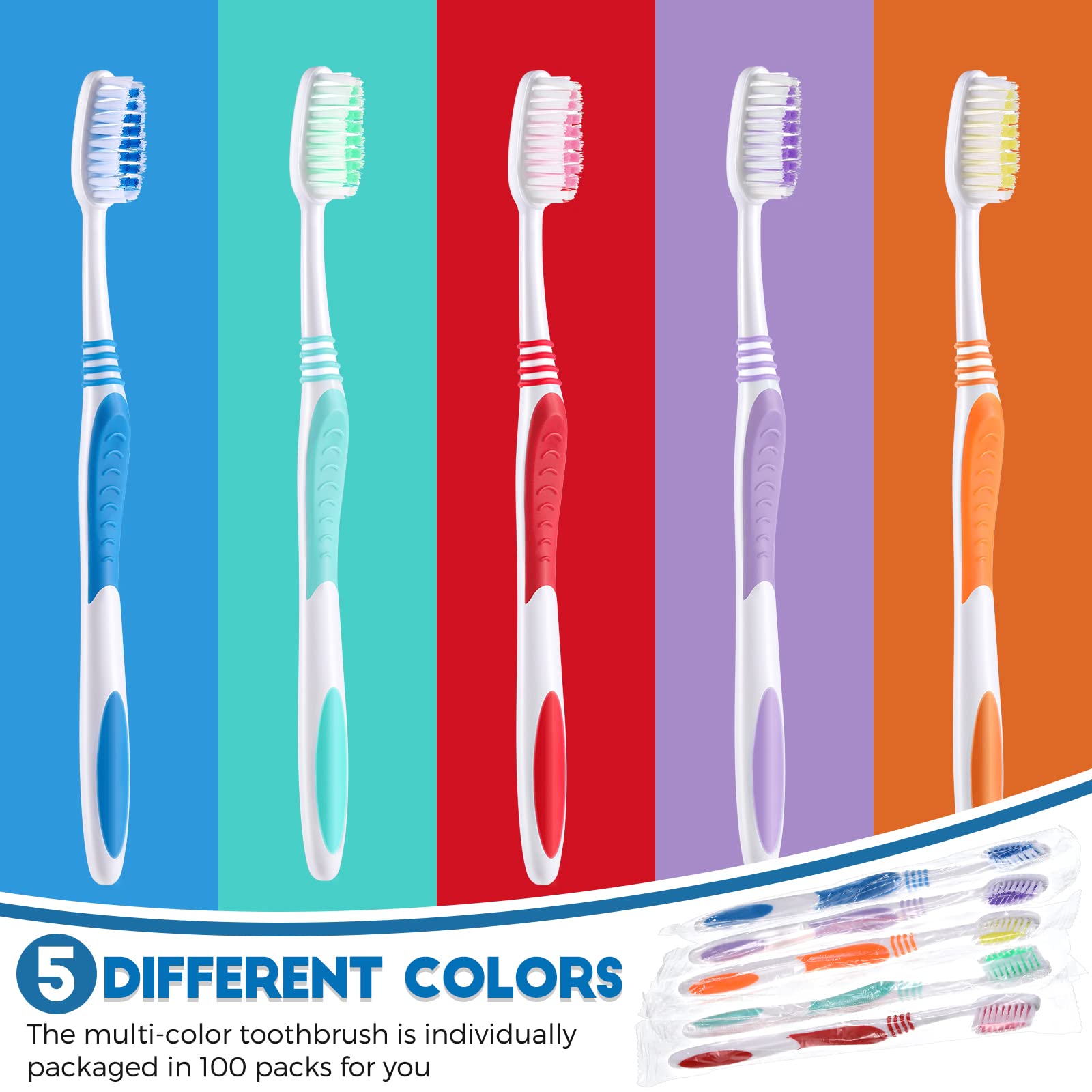 Close up of soft polypropylene bristles on Newtay travel toothbrush