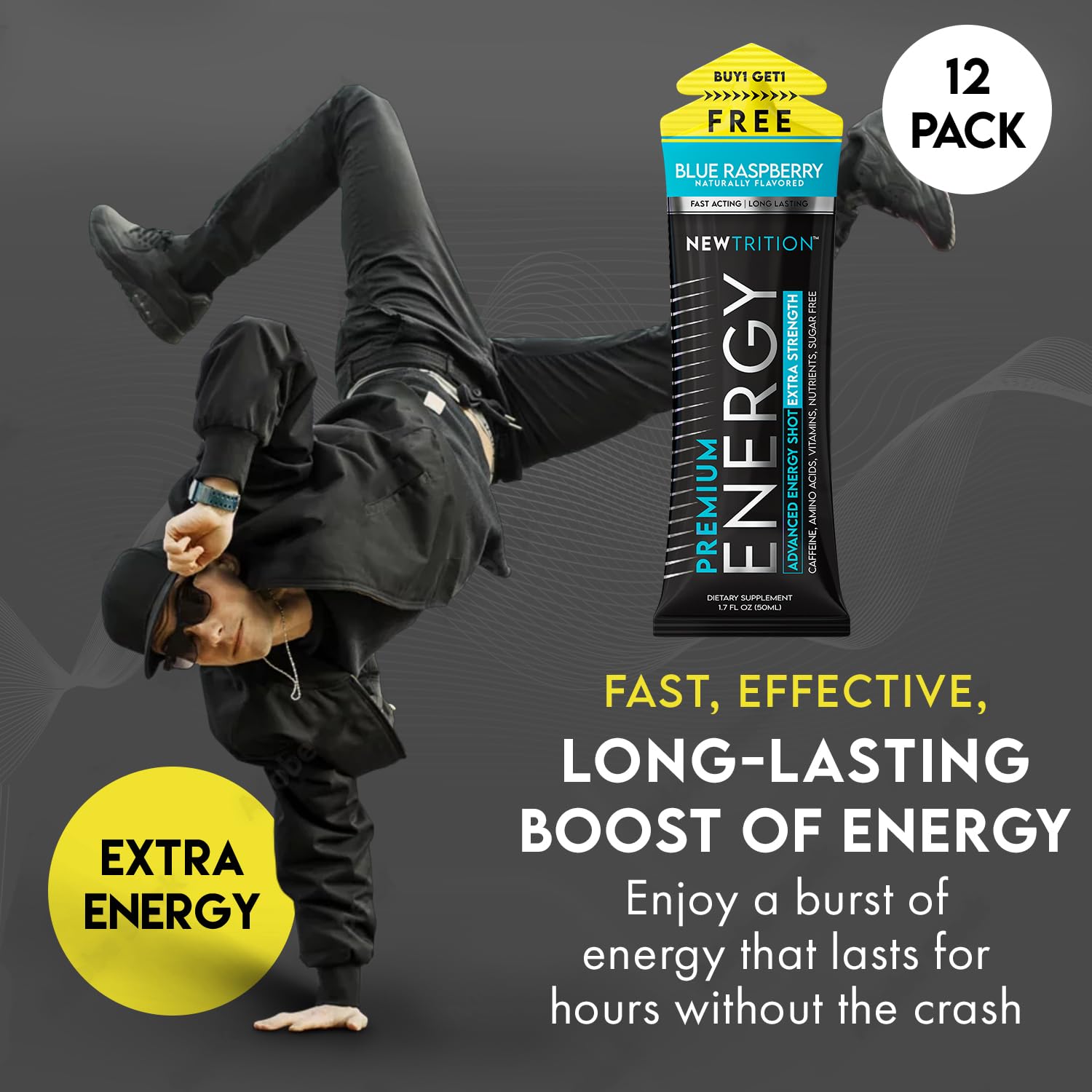 NewTrition Mystic Melon energy shot bottle offers clean, zero-sugar focus